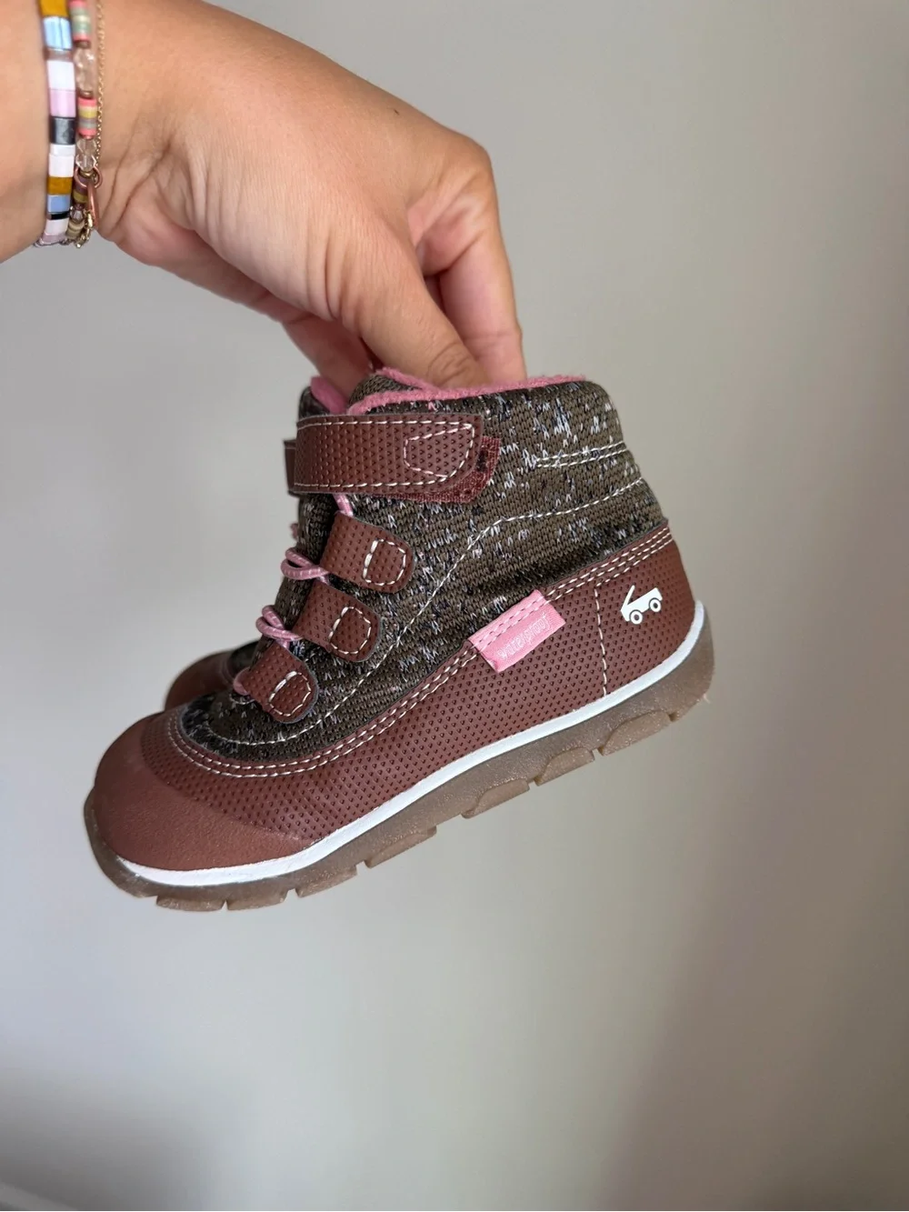 Kids Brown and Pink Winter Boots - See Kai Run